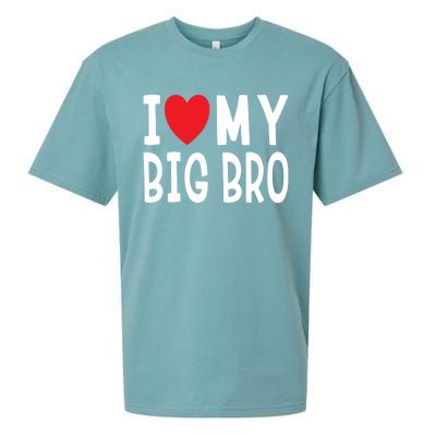 Sibling Quote I Love My Big Bro Heart Brother Gift Sueded Cloud Jersey T-Shirt