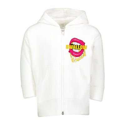 Swallow Queen Lips Golden Necklace Naughty Queen Toddler Zip Fleece Hoodie