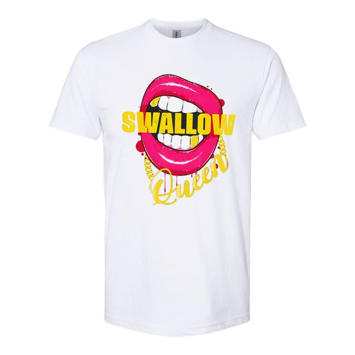 Swallow Queen Lips Golden Necklace Naughty Queen Softstyle CVC T-Shirt