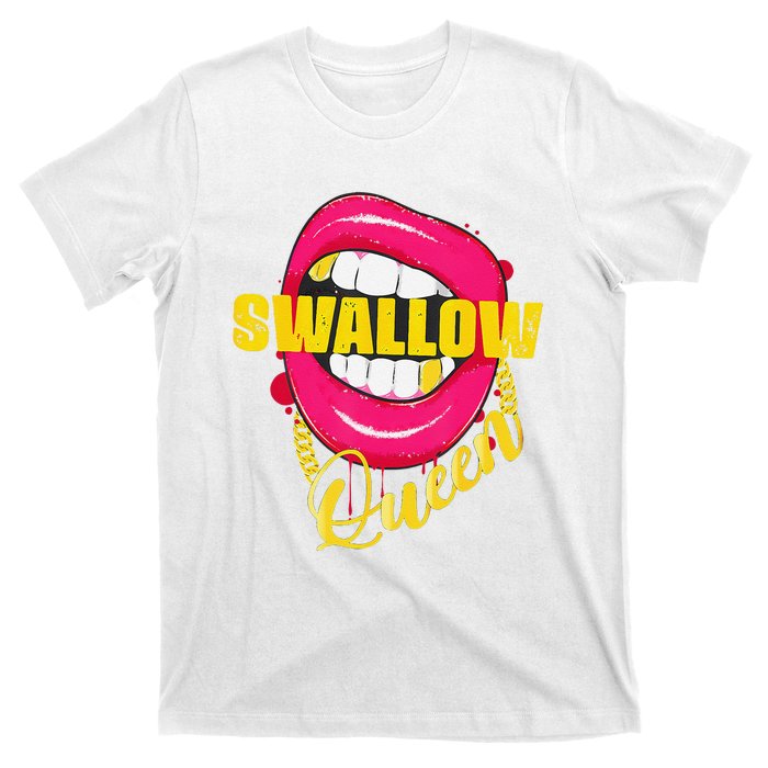 Swallow Queen Lips Golden Necklace Naughty Queen T-Shirt