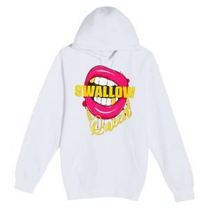 Swallow Queen Lips Golden Necklace Naughty Queen Premium Pullover Hoodie