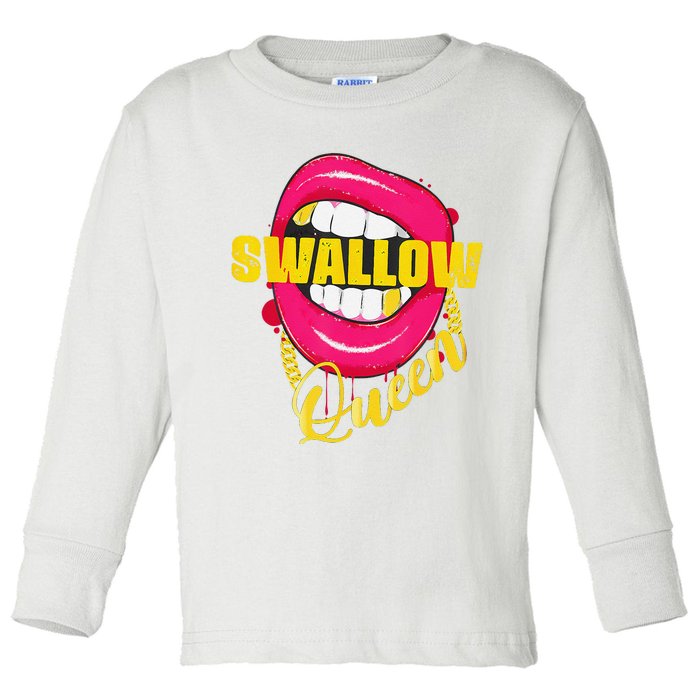 Swallow Queen Lips Golden Necklace Naughty Queen Toddler Long Sleeve Shirt