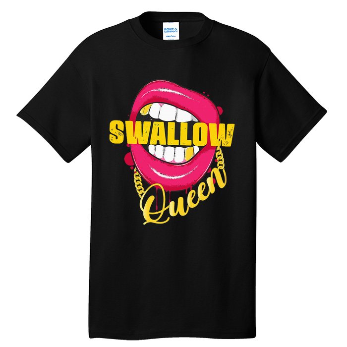 Swallow Queen Lips Golden Necklace Naughty Queen Tall T-Shirt