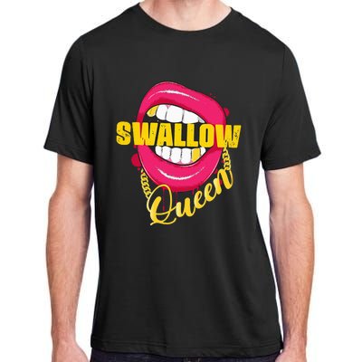 Swallow Queen Lips Golden Necklace Naughty Queen Adult ChromaSoft Performance T-Shirt