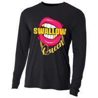 Swallow Queen Lips Golden Necklace Naughty Queen Cooling Performance Long Sleeve Crew