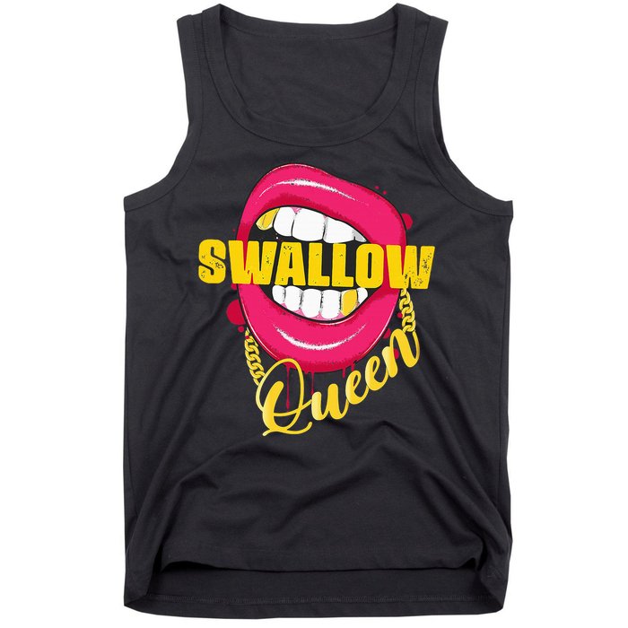 Swallow Queen Lips Golden Necklace Naughty Queen Tank Top