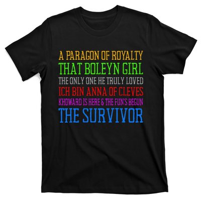 Six Queens Lyrics Six The Musical T-Shirt