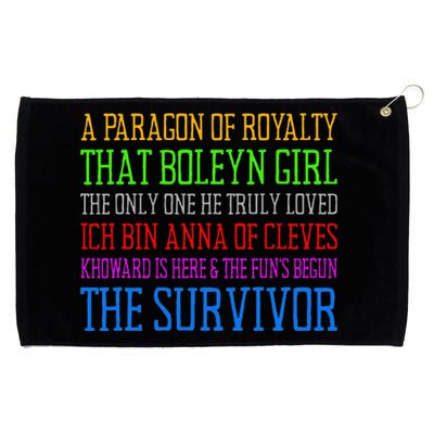 Six Queens Lyrics Six The Musical Grommeted Golf Towel