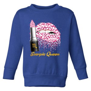 Scorpio Queen Leopard Lips Scorpio Bday Gift Toddler Sweatshirt