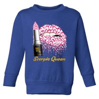 Scorpio Queen Leopard Lips Scorpio Bday Gift Toddler Sweatshirt