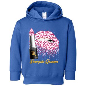 Scorpio Queen Leopard Lips Scorpio Bday Gift Toddler Hoodie