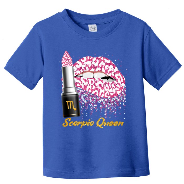 Scorpio Queen Leopard Lips Scorpio Bday Gift Toddler T-Shirt