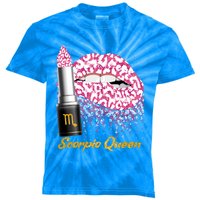 Scorpio Queen Leopard Lips Scorpio Bday Gift Kids Tie-Dye T-Shirt