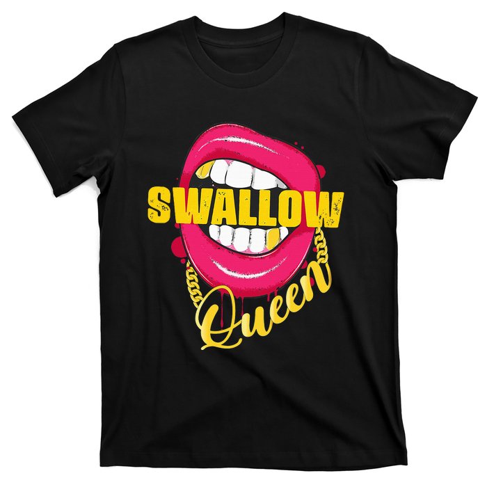 Swallow Queen Lips Golden Necklace Naughty Queen T-Shirt