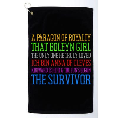 Six Queens Lyrics Six The Musical Platinum Collection Golf Towel