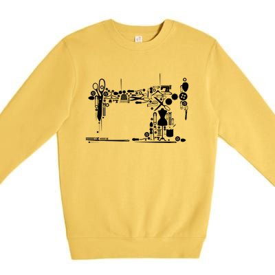 Sewing Quilting Machine Quilters Gift For Sewing Lover Premium Crewneck Sweatshirt