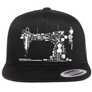 Sewing Quilting Machine Quilters For Sewing Lover Flat Bill Trucker Hat