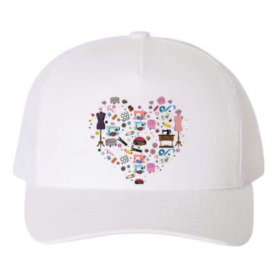 Sewing Quilting Machine Quilters Gift For Sewing Lover Heart Yupoong Adult 5-Panel Trucker Hat