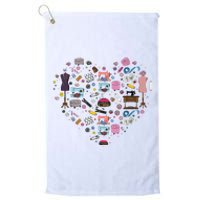 Sewing Quilting Machine Quilters Gift For Sewing Lover Heart Platinum Collection Golf Towel