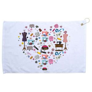 Sewing Quilting Machine Quilters Gift For Sewing Lover Heart Grommeted Golf Towel