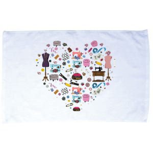 Sewing Quilting Machine Quilters Gift For Sewing Lover Heart Microfiber Hand Towel