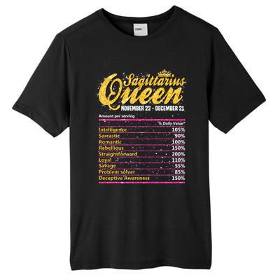 Sagittarius Queen Nutrition Facts Label Zodiac Sign Birthday Cool Gift Tall Fusion ChromaSoft Performance T-Shirt