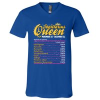 Sagittarius Queen Nutrition Facts Label Zodiac Sign Birthday Cool Gift V-Neck T-Shirt