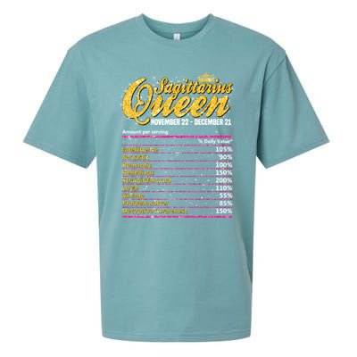 Sagittarius Queen Nutrition Facts Label Zodiac Sign Birthday Cool Gift Sueded Cloud Jersey T-Shirt