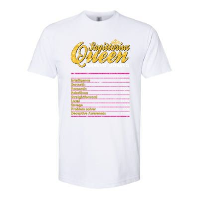 Sagittarius Queen Nutrition Facts Label Zodiac Sign Birthday Cool Gift Softstyle® CVC T-Shirt