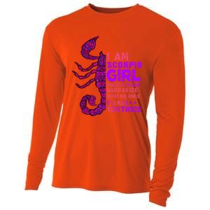 Scorpio Queen October November Scorpion Birthday Zodiac Cool Gift Cooling Performance Long Sleeve Crew