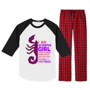 Scorpio Queen October November Scorpion Birthday Zodiac Cool Gift Raglan Sleeve Pajama Set