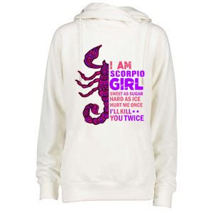 Scorpio Queen October November Scorpion Birthday Zodiac Cool Gift Womens Funnel Neck Pullover Hood