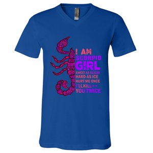 Scorpio Queen October November Scorpion Birthday Zodiac Cool Gift V-Neck T-Shirt