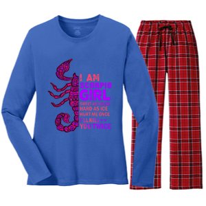 Scorpio Queen October November Scorpion Birthday Zodiac Cool Gift Women's Long Sleeve Flannel Pajama Set 