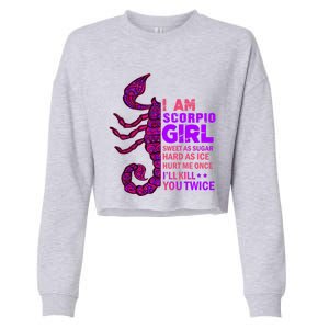 Scorpio Queen October November Scorpion Birthday Zodiac Cool Gift Cropped Pullover Crew