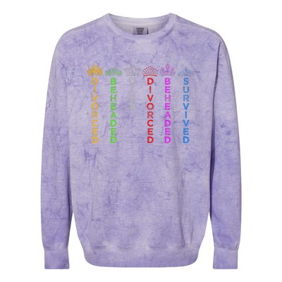 Six Queens Of Henry Viii Crowns And Fates Colorblast Crewneck Sweatshirt