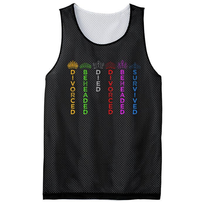 Six Queens Of Henry Viii Crowns And Fates Mesh Reversible Basketball Jersey Tank