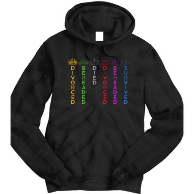 Six Queens Of Henry Viii Crowns And Fates Tie Dye Hoodie