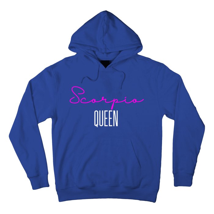 Scorpio Queen Pink Writing / Funny Zodiac Scorpio Horoscope Gift Hoodie