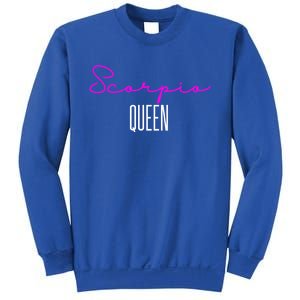 Scorpio Queen Pink Writing / Funny Zodiac Scorpio Horoscope Gift Sweatshirt