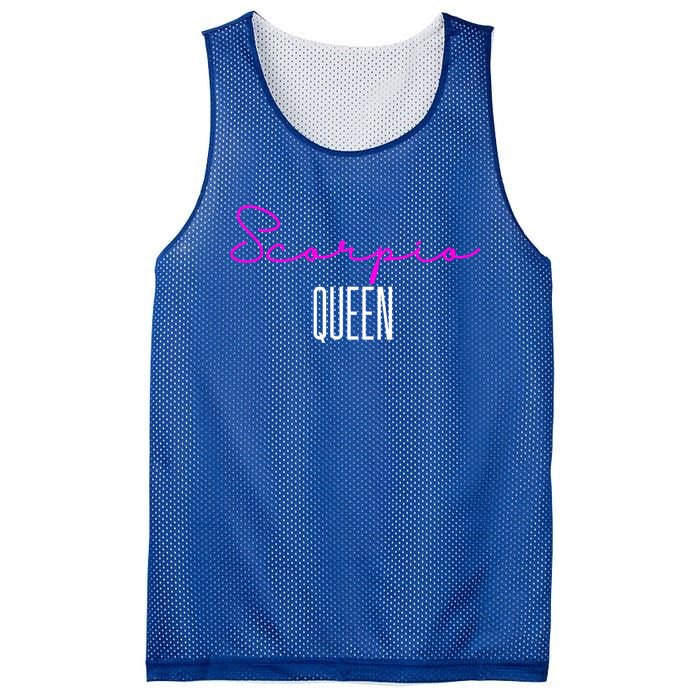 Scorpio Queen Pink Writing / Funny Zodiac Scorpio Horoscope Gift Mesh Reversible Basketball Jersey Tank