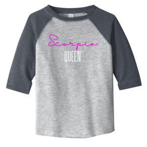 Scorpio Queen Pink Writing / Funny Zodiac Scorpio Horoscope Gift Toddler Fine Jersey T-Shirt