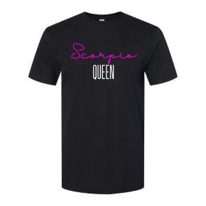 Scorpio Queen Pink Writing / Funny Zodiac Scorpio Horoscope Gift Softstyle CVC T-Shirt