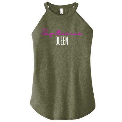 Sagittarius Queen Pink Writing / Sagittarius Birthday Gift Women’s Perfect Tri Rocker Tank