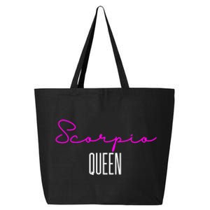 Scorpio Queen Pink Writing / Funny Zodiac Scorpio Horoscope Meaningful Gift 25L Jumbo Tote