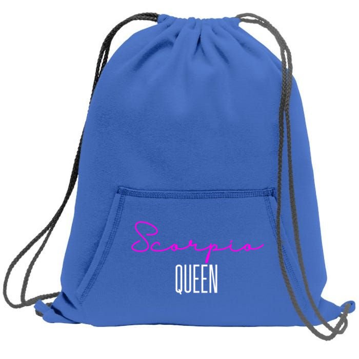 Scorpio Queen Pink Writing / Funny Zodiac Scorpio Horoscope Meaningful Gift Sweatshirt Cinch Pack Bag