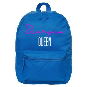 Scorpio Queen Pink Writing / Funny Zodiac Scorpio Horoscope Meaningful Gift 16 in Basic Backpack