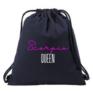 Scorpio Queen Pink Writing / Funny Zodiac Scorpio Horoscope Meaningful Gift Drawstring Bag