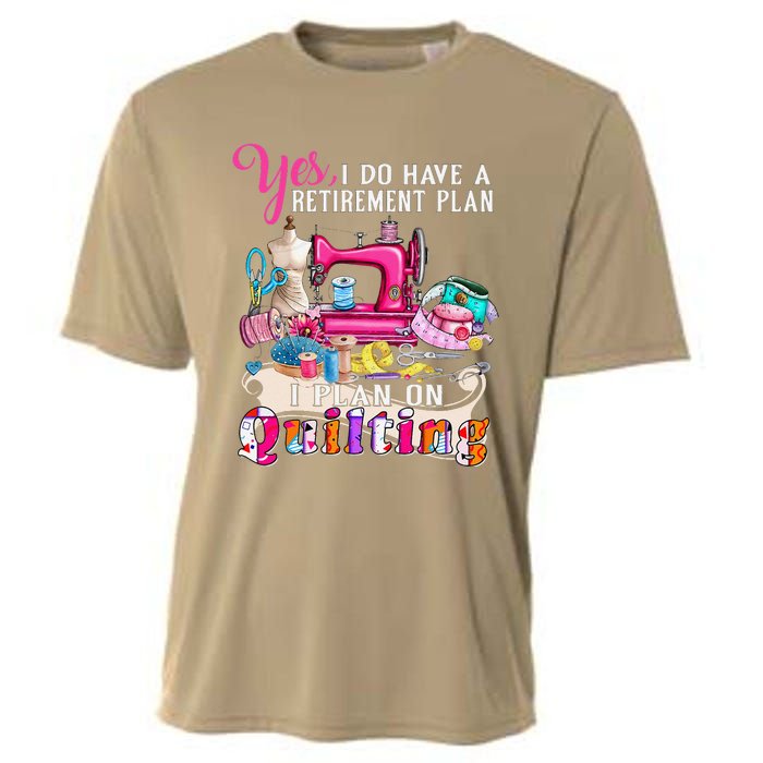 Sewing Quilting Retirement Plan Quilt Sayings Sewer Quilters Cooling Performance Crew T-Shirt