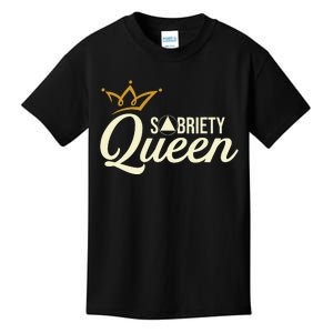 Sobriety Queen Sober Anniversary Recovery Abstinence NA AA Kids T-Shirt